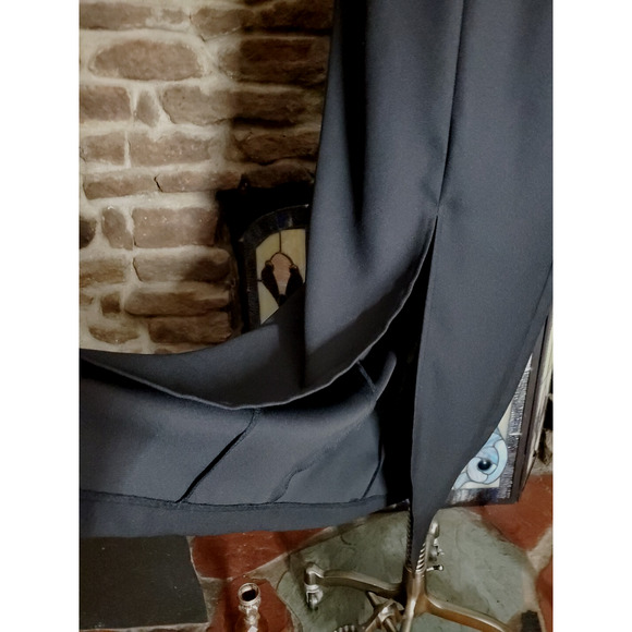 80's Vintage RJ & CO Women’s Long Dress BLACK FORMAL GOWN Long Leg Slit 8P - Picture 3 of 10